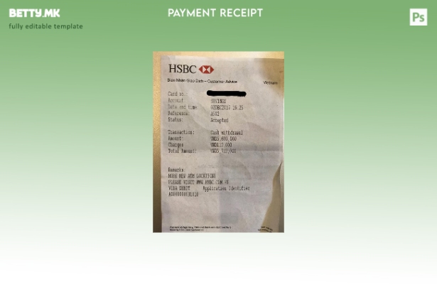 Модерен стил Виетнам ХСБЦ шаблон за сметки од банка