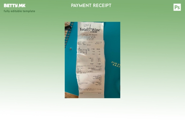 Модерен стил САД Шаблон за потврда за плаќање во продавницата Total wine & more