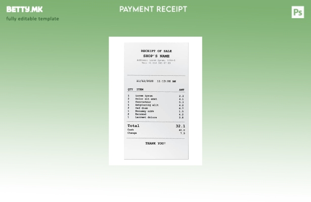 Модерен стил Шаблон за потврда за плаќање во продавницата