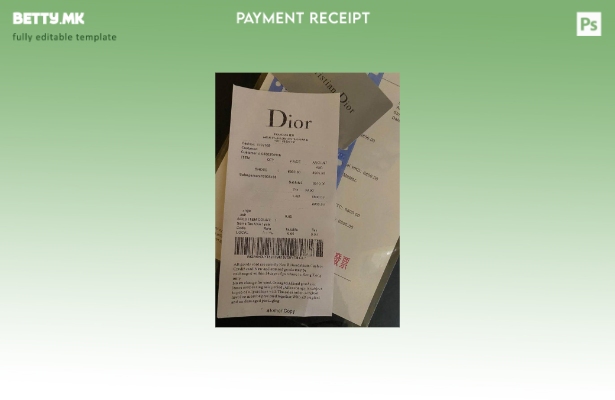 Модерен стил Шаблон за потврда за плаќање на компанијата Диор