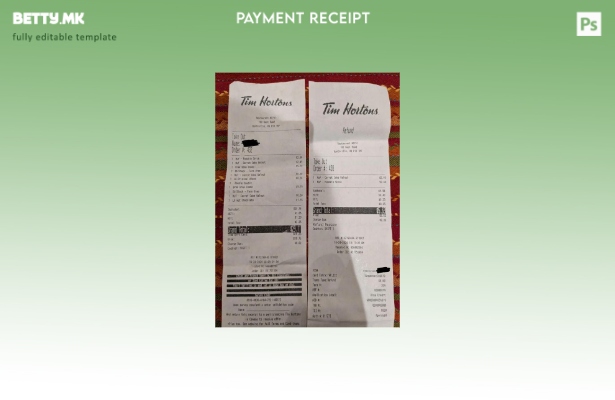 Модерен стил Шаблон за потврда за плаќање на компанијата Тим Хортонс