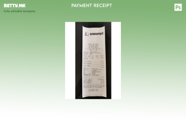 Модерен стил Шаблон за потврда за плаќање на корпорацијата Синопек