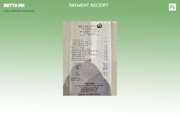 Модерен стил Шаблон за проверка на плаќање на пазарот Woolworths