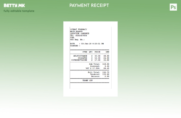 Модерен стил Шаблон за сметки за аптека Лизмат