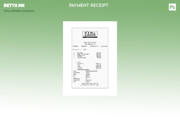 Модерен стил Шаблон за сметки од продавницата Vin Tage