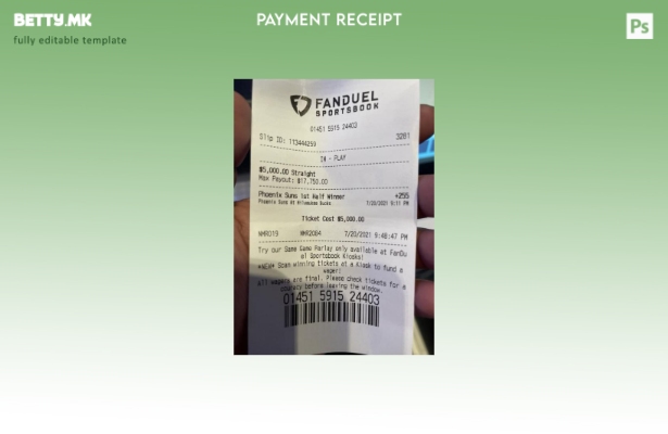 Модерен стил Шаблон за уплатница за спортска книшка Fanduel