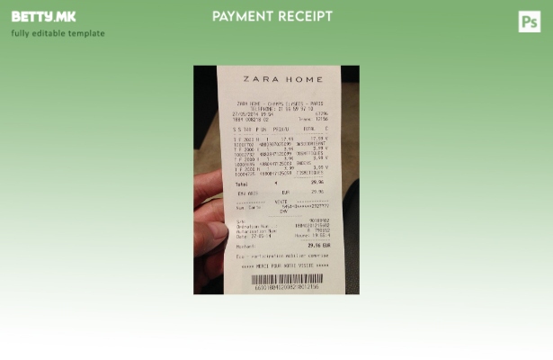 Модерен стил на Зара шаблон за проверка за плаќање дома