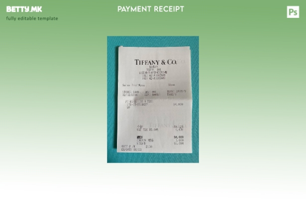Модерен стил на шаблон за потврда за плаќање на Tiffany & Co
