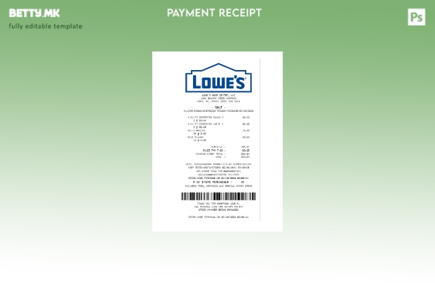 Модерен стил на шаблон за потврда за плаќање Lowe'S