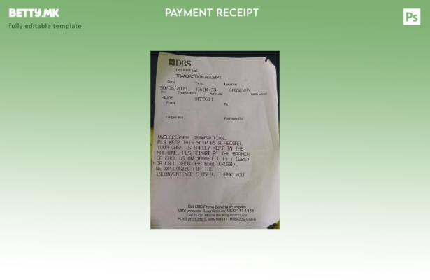 Модерен стил на шаблон за проверка на банкарска исплата на DBS