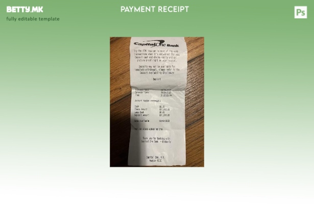 Модерен стил на USA Capital one банка за потврда за плаќање