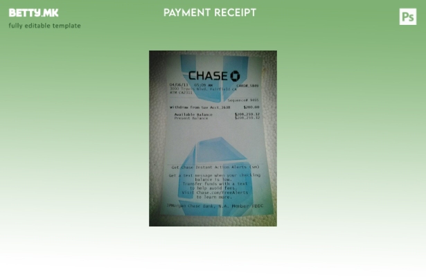 Модерен стил на USA Chase банкарска уплатница шаблон