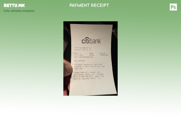 Модерен стил шаблон за потврда за депозит на САД Citibank