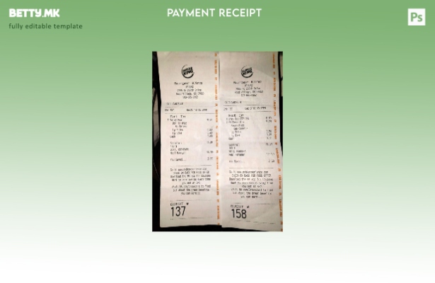 Модерен стил шаблон за потврда за плаќање Бургер Кинг