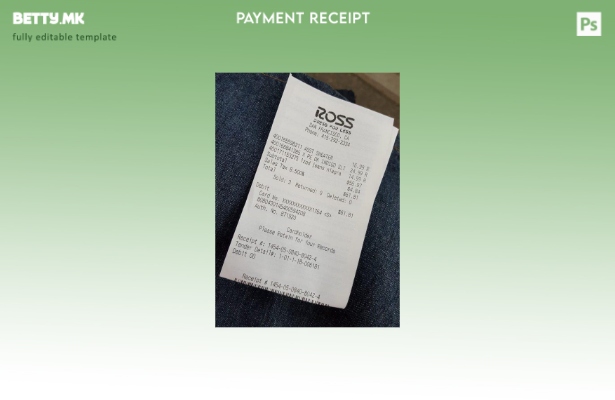 Модерен стил шаблон за потврда за плаќање во продавницата на Рос