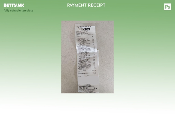 Модерен стил шаблон за потврда за плаќање во супермаркет Колс