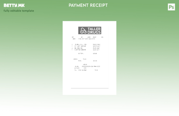 Модерен стил шаблон за потврда за плаќање на Високи лекови