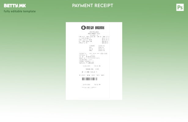 Модерен стил шаблон за потврда за плаќање на Mega Bigbox
