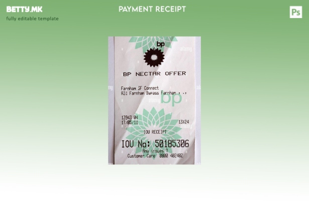 Модерен стил шаблон за потврда за плаќање награди Bp Nectar