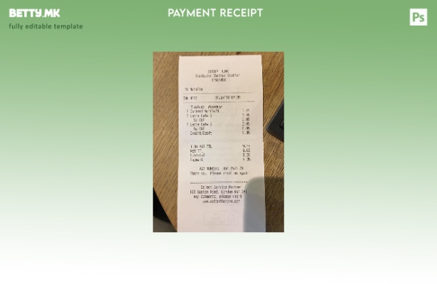 Модерен стил шаблон за проверка на плаќање на компанијата Starbucks