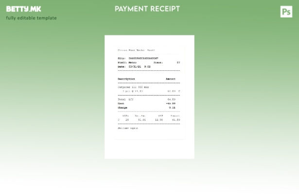 Модерен стил шаблон за сметки на Cronus Food Market