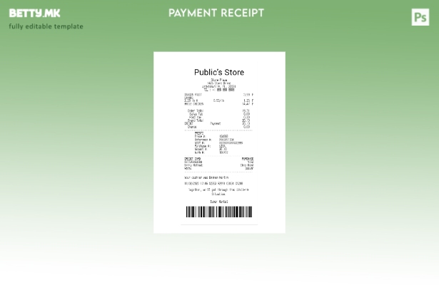 Модерен стил шаблон за уплата на Public'S Store