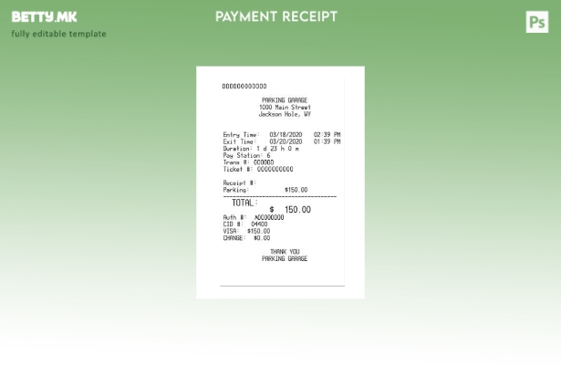 Модерен стил шаблон за уплатница Паркинг Гаража