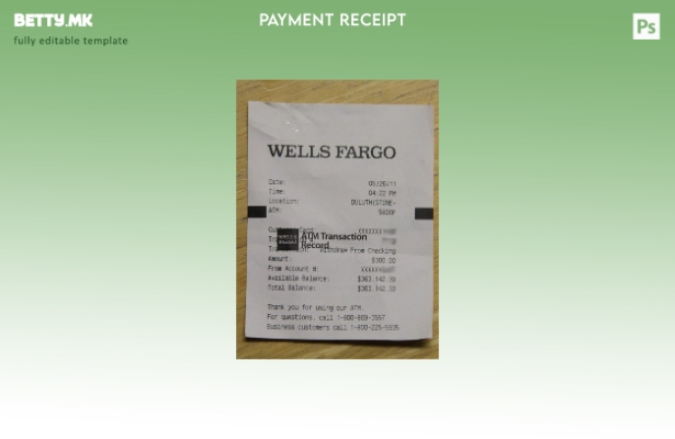 Модерен стил шаблон за уплатница на компанијата Wells Fargo во САД