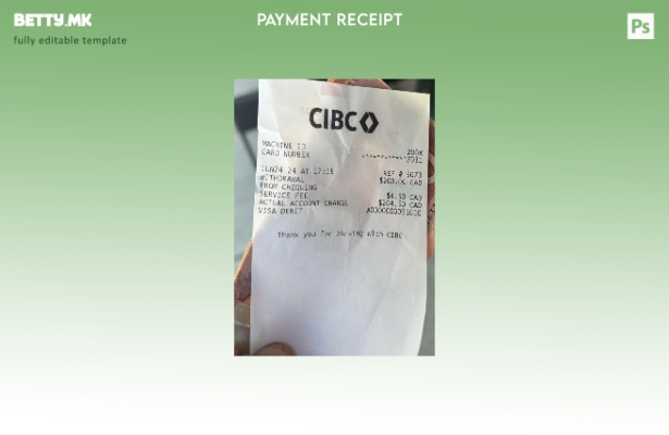 Модерен стил Canada Cibc шаблон за проверка на банкарска исплата
