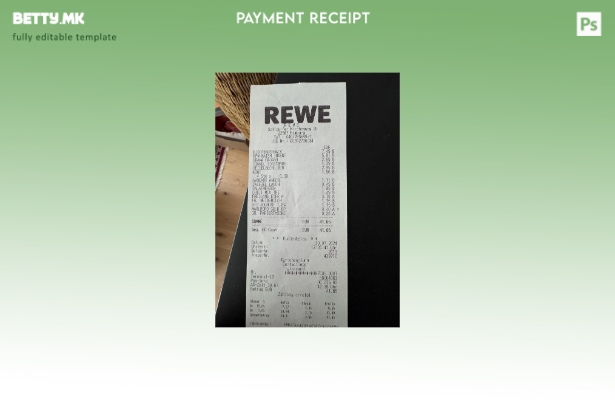 Модерен стил Rewe шаблон за групна потврда за плаќање