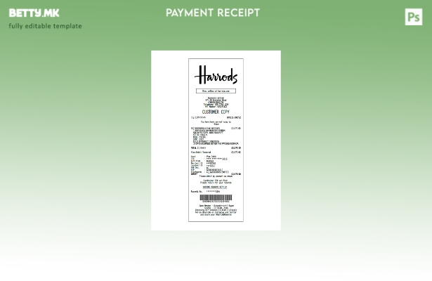 Шаблон за потврда за плаќање во модерен стил на Хародс