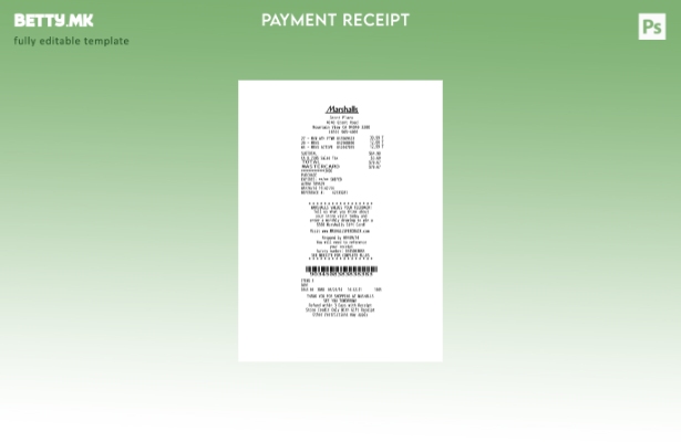 Шаблон за потврда за плаќање во модерен стил Marshalls