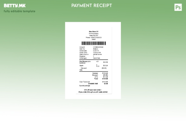 Шаблон за потврда за плаќање во продавница во модерен стил