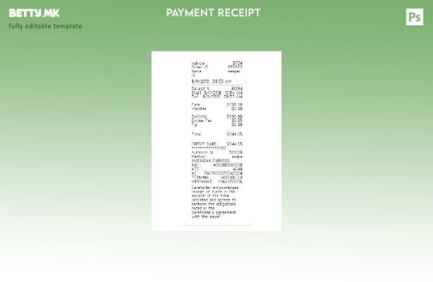 Шаблон за потврда за плаќање такси во модерен стил