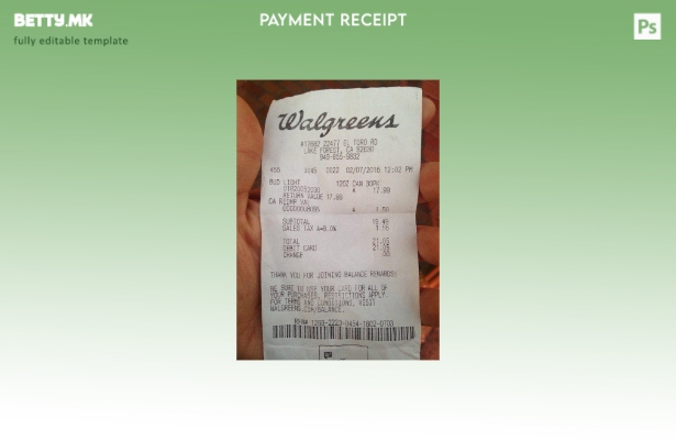Шаблон за проверка на плаќање во аптека во модерен стил Walgreens