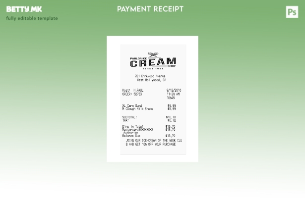 Шаблон за проверка на плаќање во модерен стил Сладолед