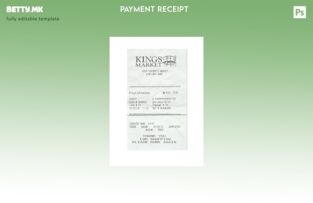 Шаблон за проверка на плаќање во модерен стил на Kings Market