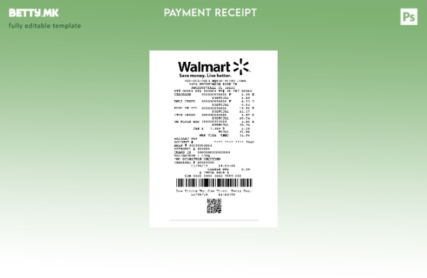 Шаблон за проверка на плаќање во модерен стил на Walmart