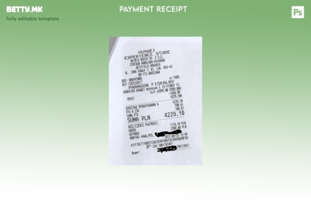 Шаблон за проверка на плаќање во продавницата Huawei во модерен стил