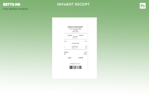 Шаблон за проверка на плаќање во ресторан во модерен стил 1