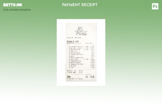 Шаблон за проверка на плаќање во ресторан во модерен стил