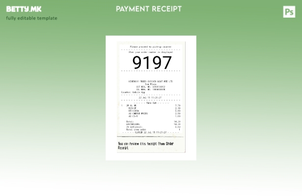 Шаблон за проверка на плаќање Kfc во модерен стил