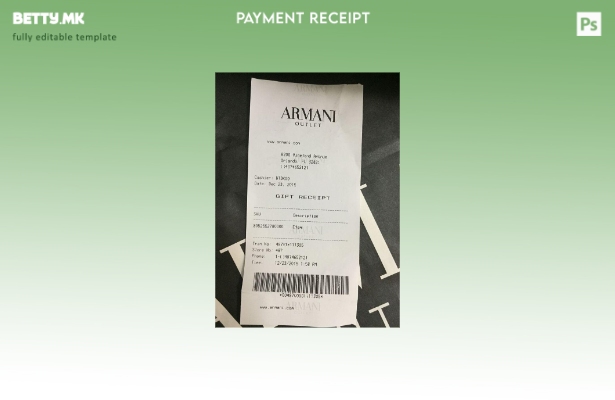 Шаблон за уплатница во модерен стил на Армани