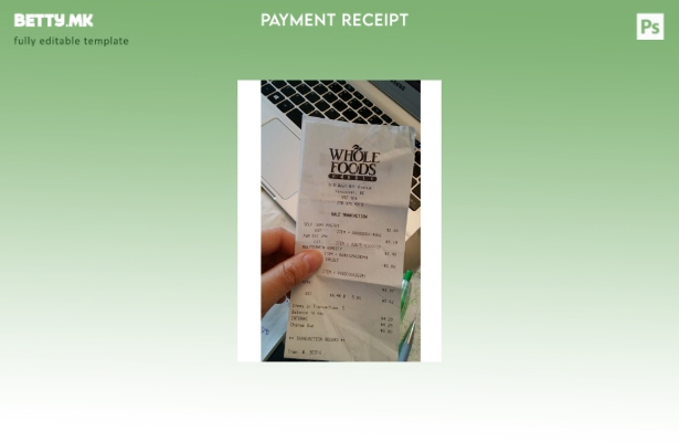 модерен стил Канада Шаблон за потврда за плаќање на пазар за цела храна