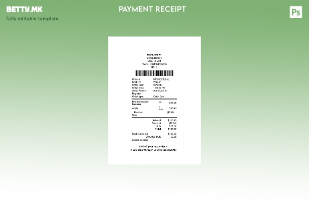 модерен стил Шаблон за потврда за плаќање во Нова продавница