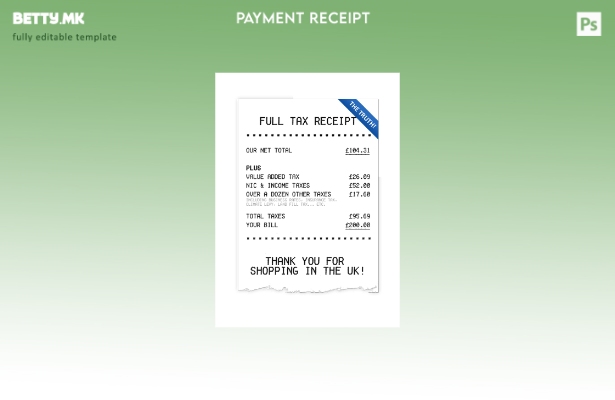 модерен стил Шаблон за потврда за целосен данок