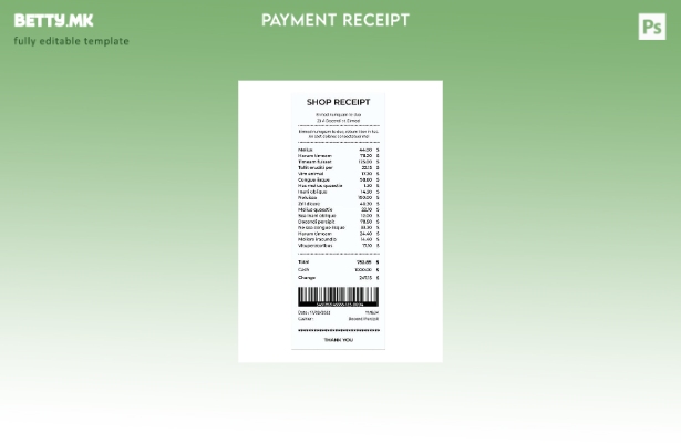 модерен стил Шаблон за проверка на плаќање во продавница