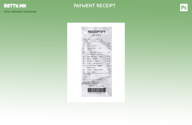 модерен стил Шаблон за шаблон Receiptify