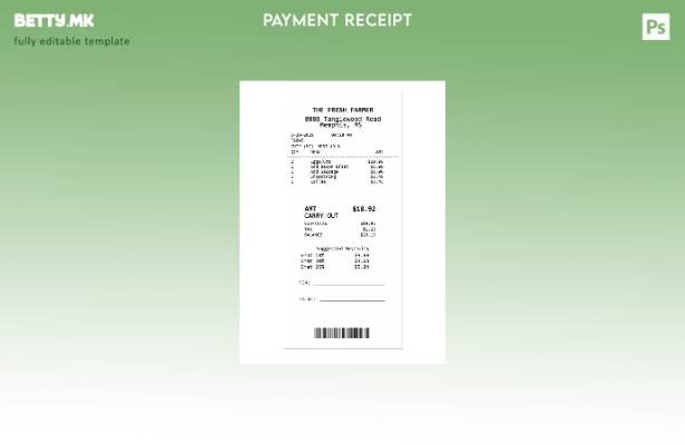 модерен стил шаблонот за потврда за плаќање Fresh Farmer