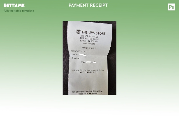 модерен стил шаблонот за проверка на плаќање во продавницата Ups